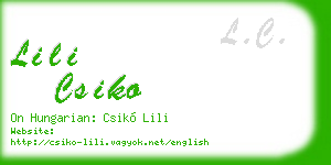lili csiko business card