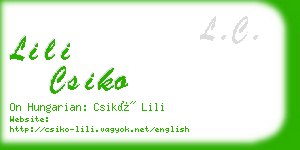 lili csiko business card